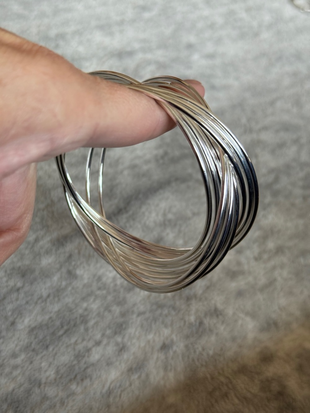 Sterling Silver Multi-Band Women’s Bangle Bracelet set of 10 - Picture 4 of 9